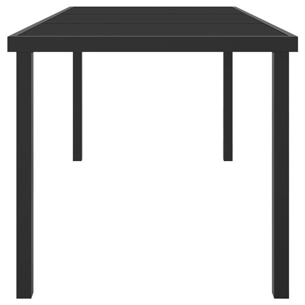 Grote foto vidaxl tuinstafel zwart 160 x 80 x 73 cm massief teakhout tuin en terras tuinmeubelen