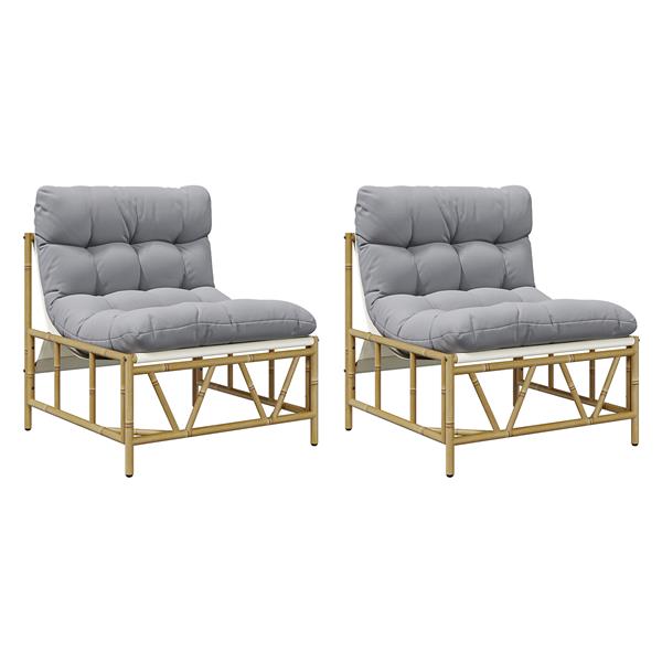 Grote foto vidaxl tuinstoel 2 pcs lichtgrijs 75 x 75 x 71 cm staal tuin en terras tuinmeubelen