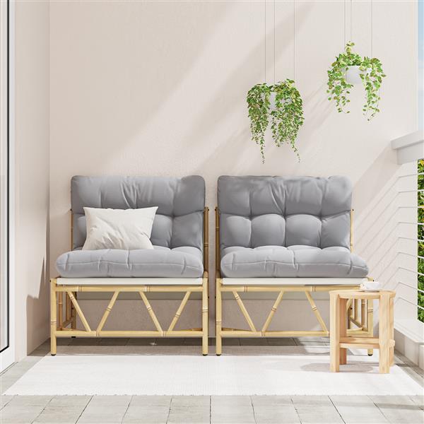 Grote foto vidaxl tuinstoel 2 pcs lichtgrijs 75 x 75 x 71 cm staal tuin en terras tuinmeubelen