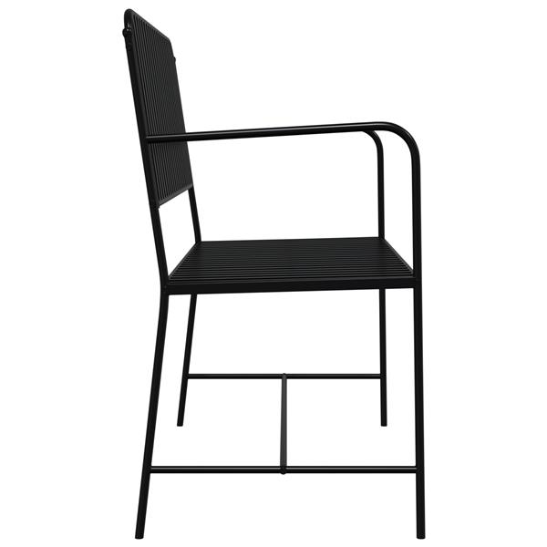 Grote foto vidaxl tuinbank zwart 104 x 54 x 93cm staal tuin en terras tuinmeubelen