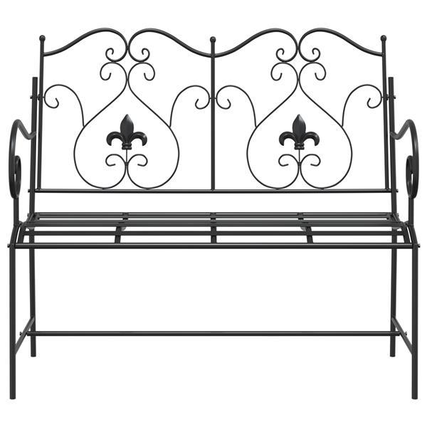 Grote foto vidaxl tuinbank zwart 104 x 54 x 93cm staal tuin en terras tuinmeubelen