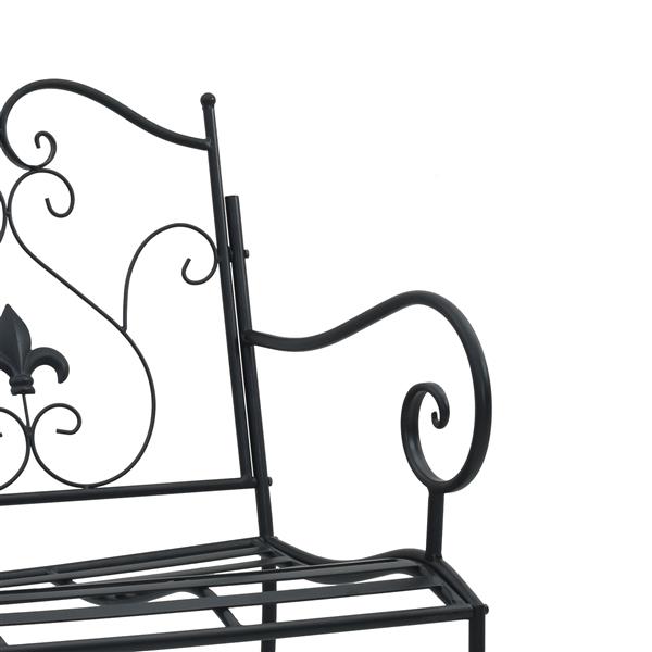 Grote foto vidaxl tuinbank zwart 104 x 54 x 93cm staal tuin en terras tuinmeubelen