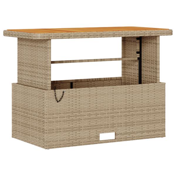 Grote foto vidaxl tuin eetset beige poly riet tuin en terras tuinmeubelen