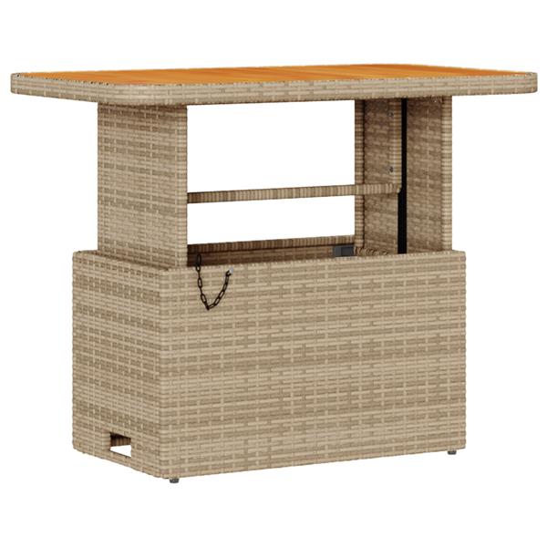 Grote foto vidaxl tuin eetset 3 pcs beige poly riet tuin en terras tuinmeubelen