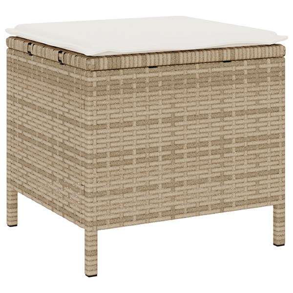 Grote foto vidaxl tuin eetset beige poly riet tuin en terras tuinmeubelen