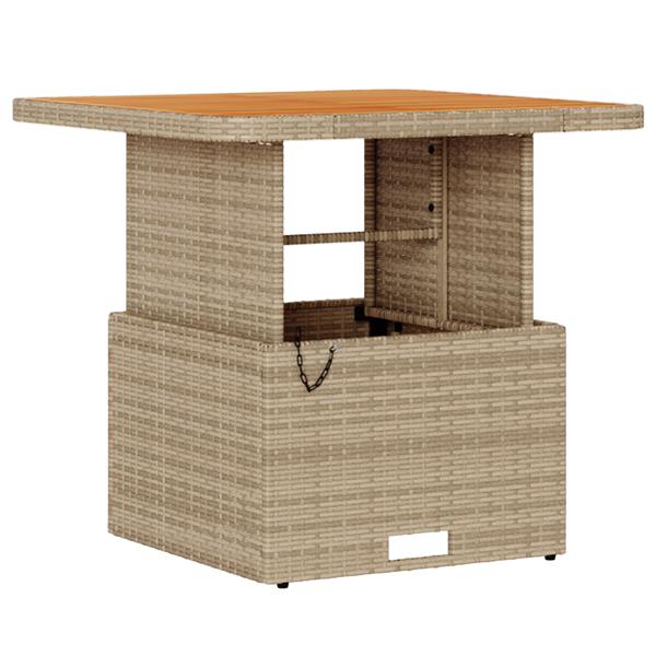 Grote foto vidaxl tuin eetset beige poly riet tuin en terras tuinmeubelen