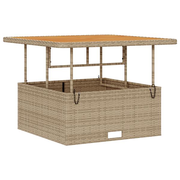 Grote foto vidaxl tuin eetset beige poly riet tuin en terras tuinmeubelen