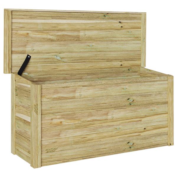 Grote foto vidaxl opslagdoos bruin 119 x 44.5 x 58 cm ge mpregneerd grenen hout tuin en terras overige tuin en terras