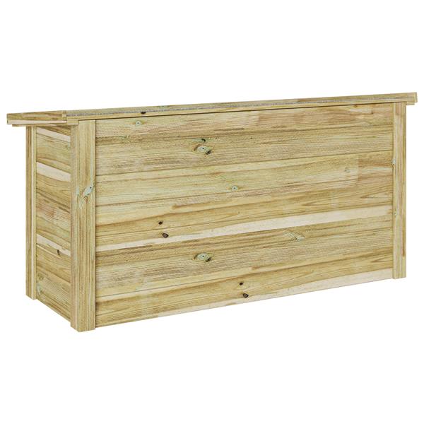 Grote foto vidaxl opslagdoos bruin 119 x 44.5 x 58 cm ge mpregneerd grenen hout tuin en terras overige tuin en terras