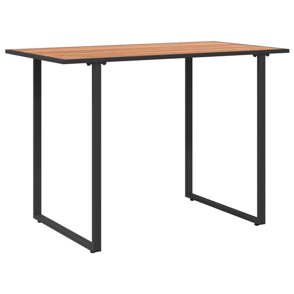 Grote foto vidaxl tuinstafel bruin 100 x 55 x 70 cm staal en dpc tuin en terras tuinmeubelen