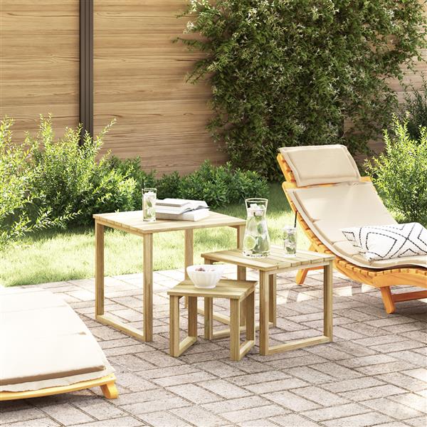 Grote foto vidaxl zonnebed tafel bruin 50.5 x 50 x 46 cm tuin en terras tuinmeubelen