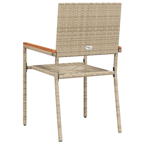 Grote foto vidaxl tuinstapelstoelen 2 pcs cr me en bruin tuin en terras tuinmeubelen