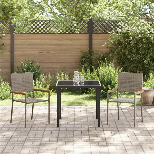 Grote foto vidaxl tuinstapelstoelen 2 pcs grijs en bruin tuin en terras tuinmeubelen