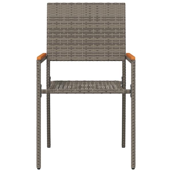 Grote foto vidaxl tuinstapelstoelen 2 pcs grijs en bruin tuin en terras tuinmeubelen