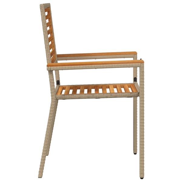 Grote foto vidaxl tuinstapelstoelen 2 pcs bruin en beige tuin en terras tuinmeubelen