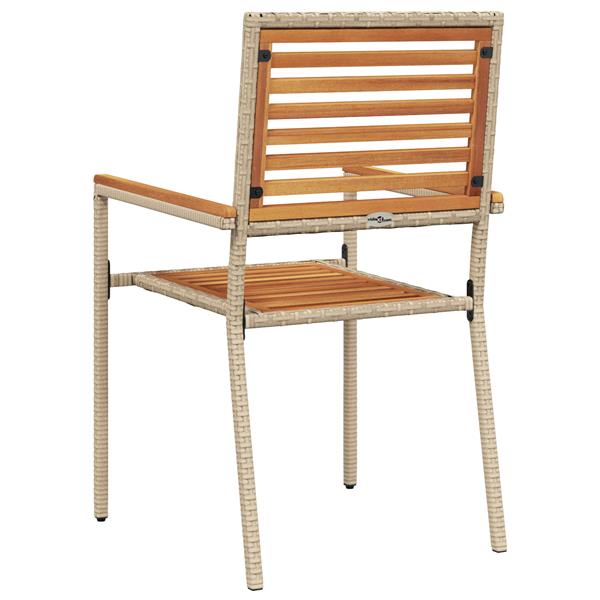 Grote foto vidaxl tuinstapelstoelen 2 pcs bruin en beige tuin en terras tuinmeubelen