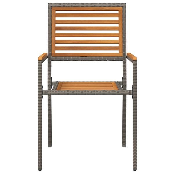 Grote foto vidaxl tuinstapelstoelen 2 pcs bruin en grijs tuin en terras tuinmeubelen