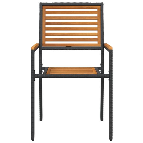 Grote foto vidaxl tuinstapelstoelen 2 pcs bruin en zwart tuin en terras tuinmeubelen