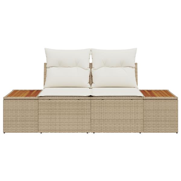 Grote foto vidaxl tuinbank beige 184 x 62 x 85cm poly rattan tuin en terras tuinmeubelen