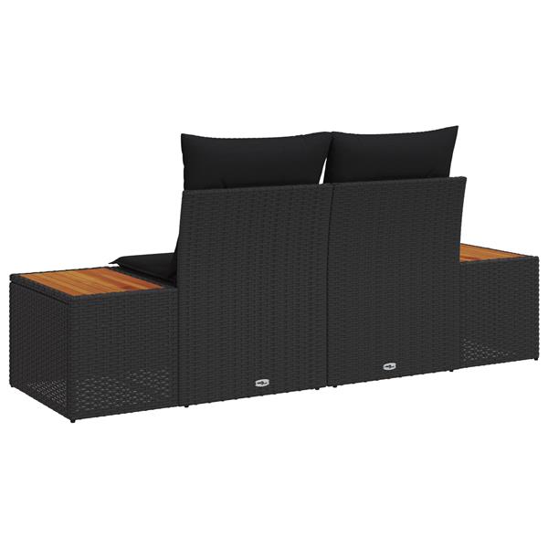 Grote foto vidaxl tuinbank zwart 184 x 62 x 85cm poly rattan tuin en terras tuinmeubelen