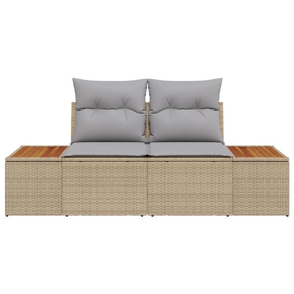 Grote foto vidaxl tuinbank beige 184 x 62 x 85cm poly rattan tuin en terras tuinmeubelen