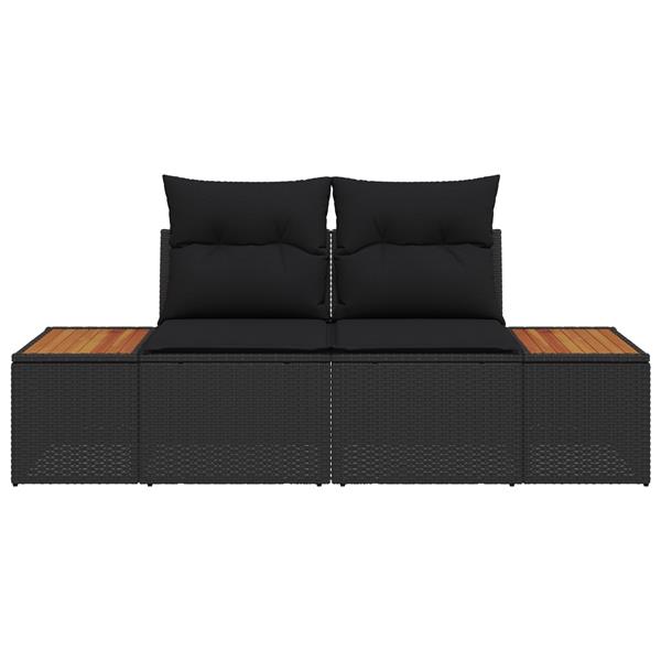 Grote foto vidaxl tuinbank zwart 184 x 62 x 85cm poly rattan tuin en terras tuinmeubelen