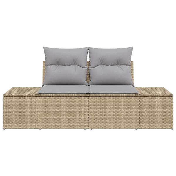 Grote foto vidaxl tuinbank beige 123 x 62 x 69cm poly rattan tuin en terras tuinmeubelen