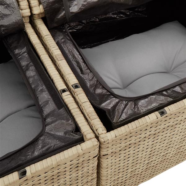 Grote foto vidaxl tuinbank beige 123 x 62 x 69cm poly rattan tuin en terras tuinmeubelen