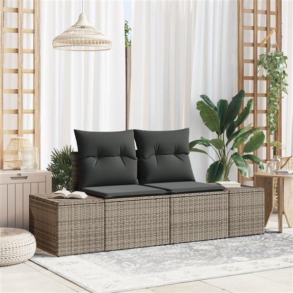Grote foto vidaxl tuinbank grijs 123 x 62 x 69cm poly rattan tuin en terras tuinmeubelen
