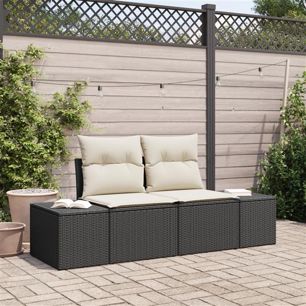 Grote foto vidaxl tuinbank zwart 123 x 62 x 69cm poly rattan tuin en terras tuinmeubelen