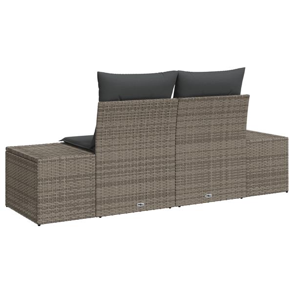 Grote foto vidaxl tuinbank grijs 123 x 62 x 69cm poly rattan tuin en terras tuinmeubelen