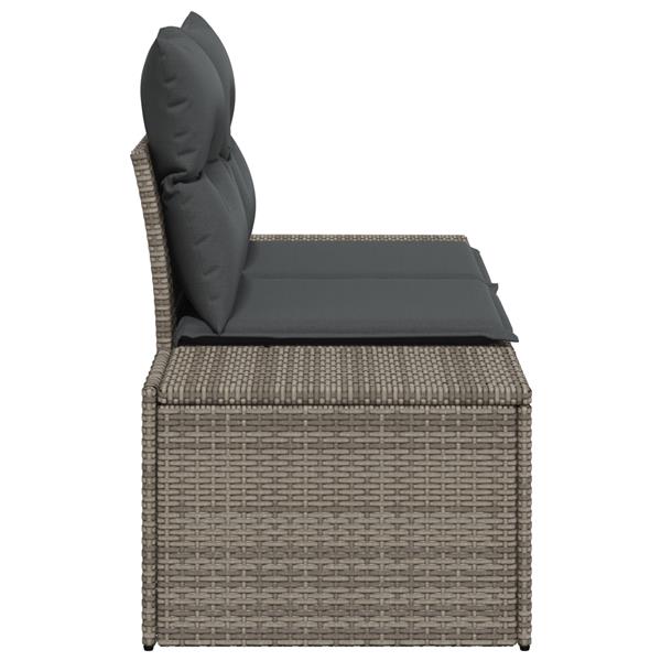 Grote foto vidaxl tuinbank grijs 123 x 62 x 69cm poly rattan tuin en terras tuinmeubelen