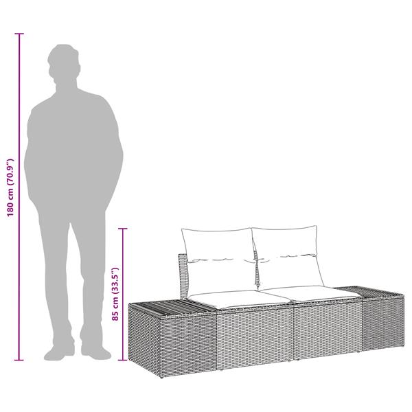 Grote foto vidaxl tuinbank grijs 123 x 62 x 69cm poly rattan tuin en terras tuinmeubelen