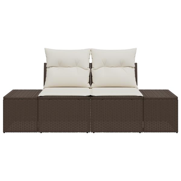 Grote foto vidaxl tuinbank bruin 123 x 62 x 69cm poly rattan tuin en terras tuinmeubelen