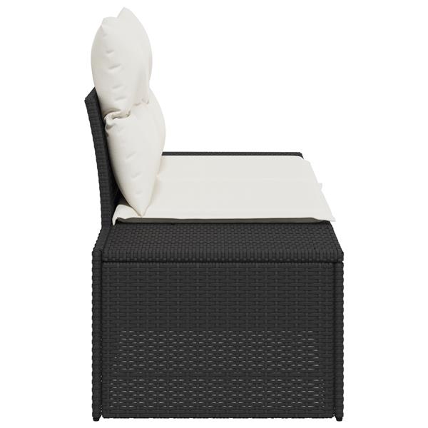 Grote foto vidaxl tuinbank zwart 123 x 62 x 69cm poly rattan tuin en terras tuinmeubelen