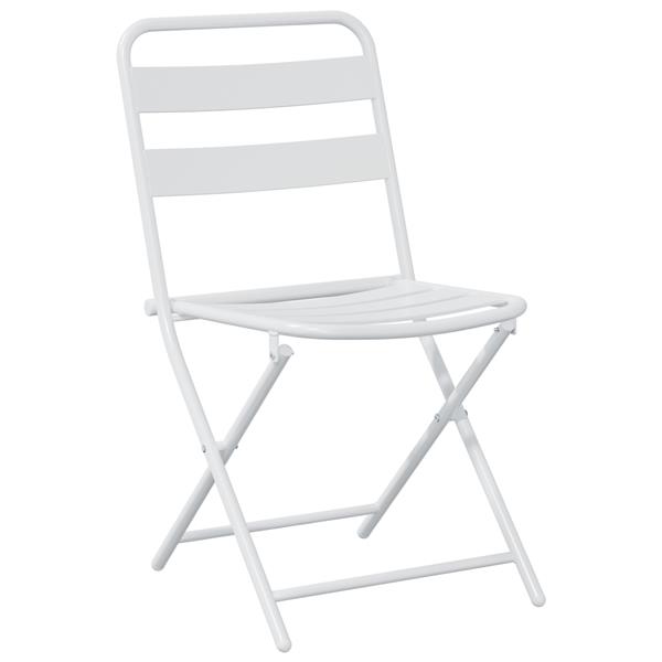 Grote foto vidaxl bistroset 3 pcs wit staal tuin en terras tuinmeubelen