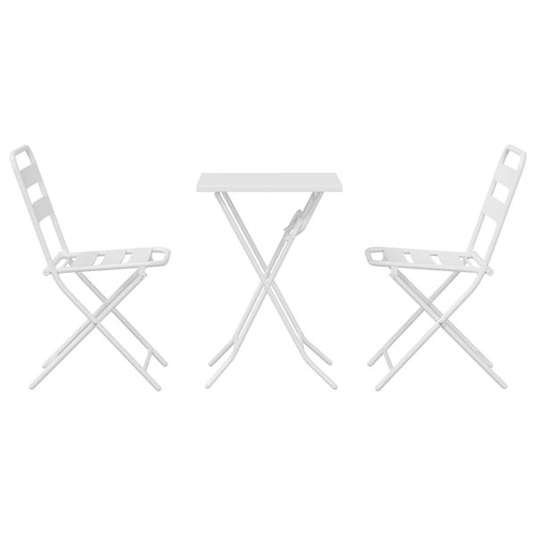 Grote foto vidaxl bistroset 3 pcs wit staal tuin en terras tuinmeubelen