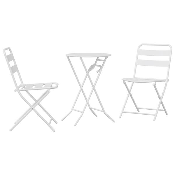 Grote foto vidaxl tuin bistro set 3 pcs wit staal tuin en terras tuinmeubelen