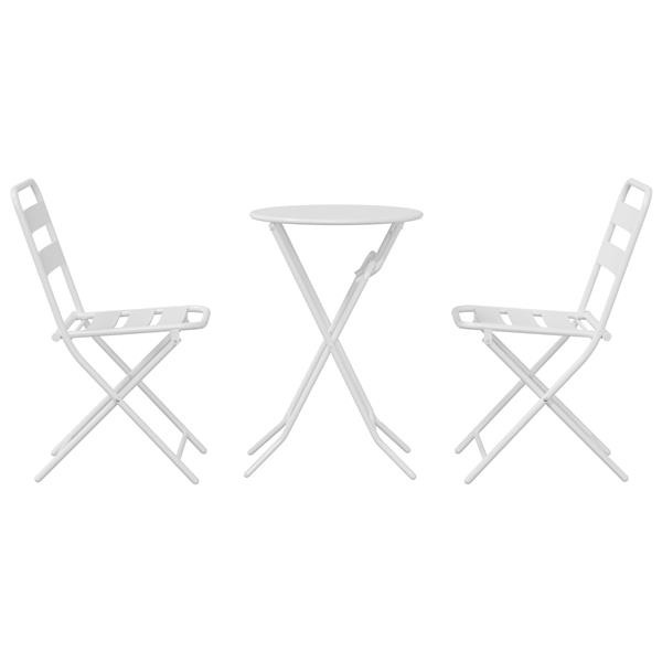 Grote foto vidaxl tuin bistro set 3 pcs wit staal tuin en terras tuinmeubelen