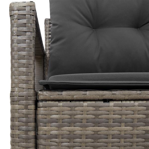 Grote foto vidaxl tuinbank met kussen grijs 120 x 62 x 69cm poly rattan tuin en terras tuinmeubelen