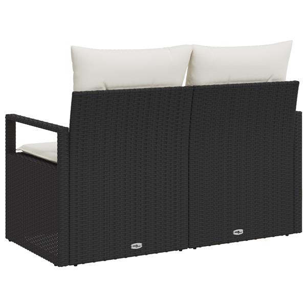 Grote foto vidaxl tuinbank zwart 120 x 62 x 69cm poly rattan tuin en terras tuinmeubelen