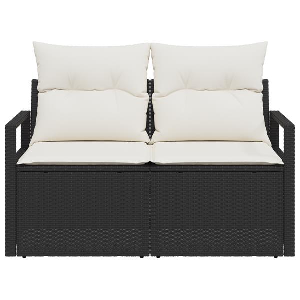 Grote foto vidaxl tuinbank zwart 120 x 62 x 69cm poly rattan tuin en terras tuinmeubelen