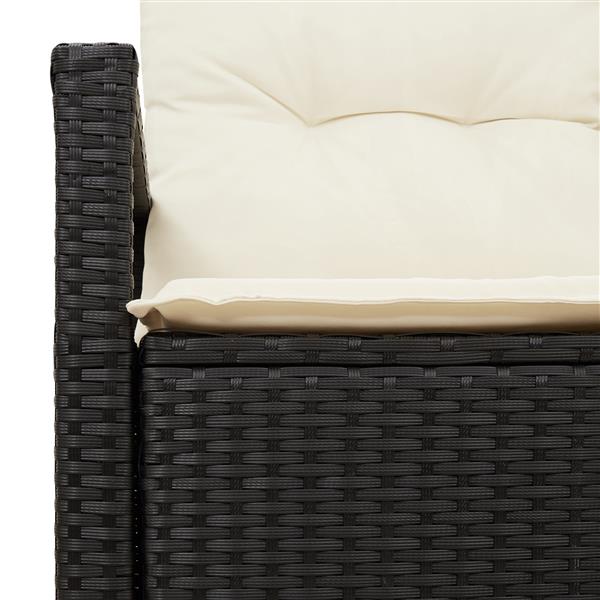 Grote foto vidaxl tuinbank zwart 120 x 62 x 69cm poly rattan tuin en terras tuinmeubelen