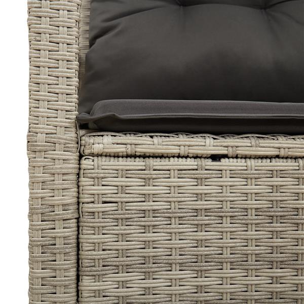 Grote foto vidaxl tuinbank met kussen grijs 120 x 62 x 69cm poly rattan tuin en terras tuinmeubelen