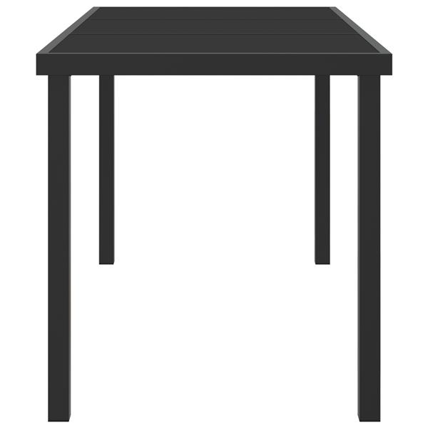 Grote foto vidaxl tuinstafel zwart 140 x 80 x 73 cm massief teakhout tuin en terras tuinmeubelen