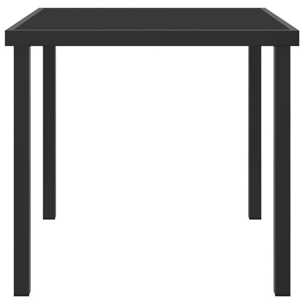 Grote foto vidaxl tuinstafel zwart 80 x 80 x 73 cm massief teakhout tuin en terras tuinmeubelen