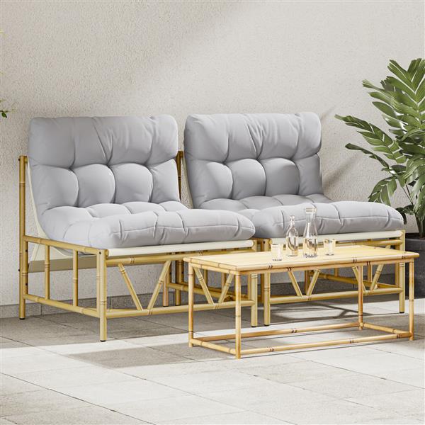 Grote foto vidaxl tuinstoel 2 pcs lichtgrijs 75 x 75 x 71 cm staal tuin en terras tuinmeubelen