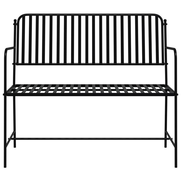 Grote foto vidaxl tuinbank zwart 104 x 54 x 93cm staal tuin en terras tuinmeubelen