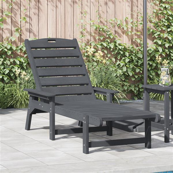 Grote foto vidaxl ligstoel lichtgrijs 73.5 x 92 x 90cm hdpe tuin en terras tuinmeubelen