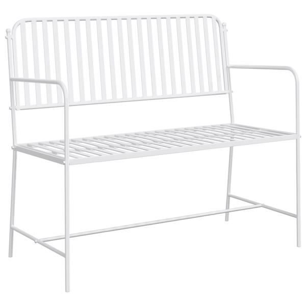 Grote foto vidaxl tuinbank wit 104 x 54 x 93cm staal tuin en terras tuinmeubelen